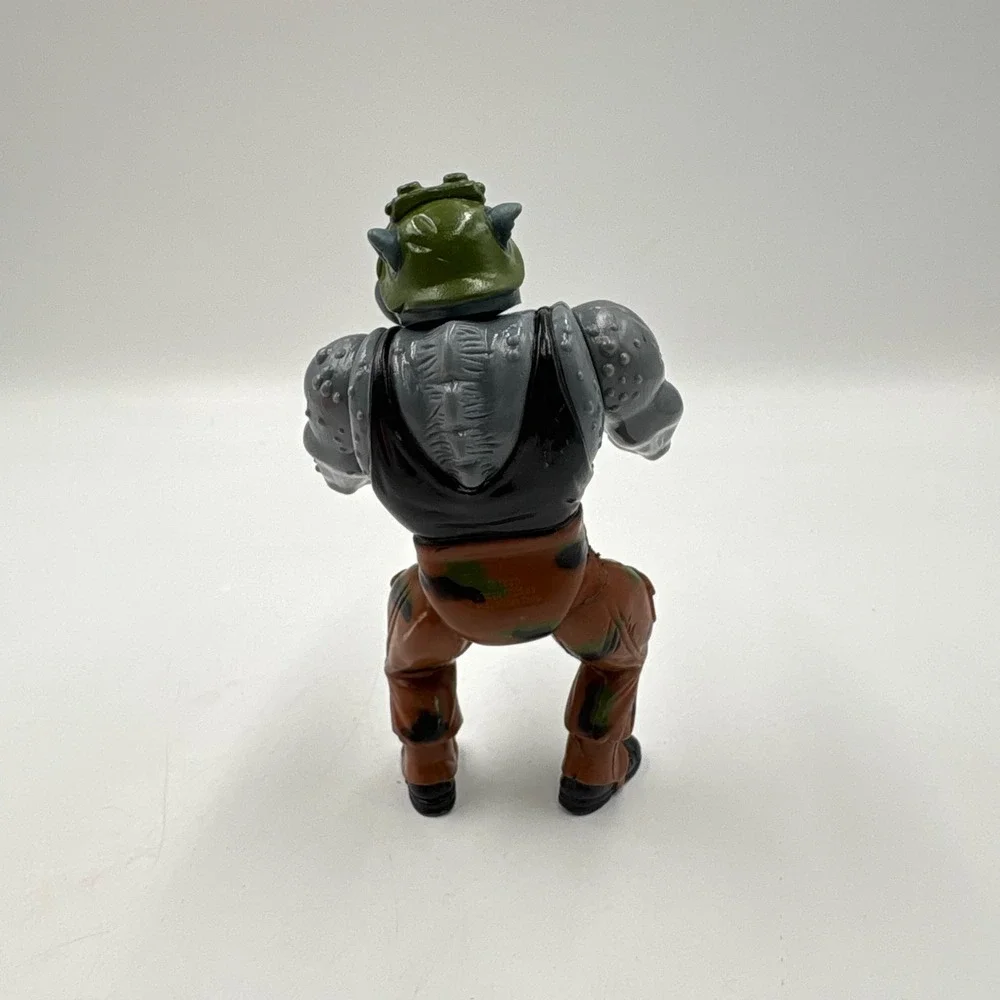 Playmates Rocksteady Action Figure 4.5in Gray Good 1988 Vintage TMNT Camo